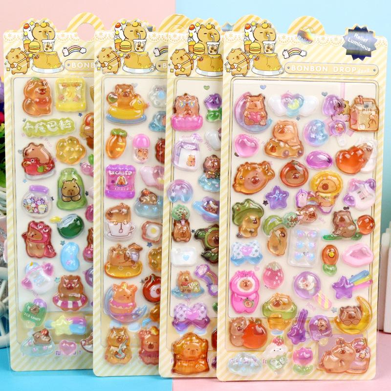 2/4PCS Cute Cartoon Fun 3d Stickers Stickers Decorate Water Bottles Notebooks Home Decoration Children'S Holiday Gifts