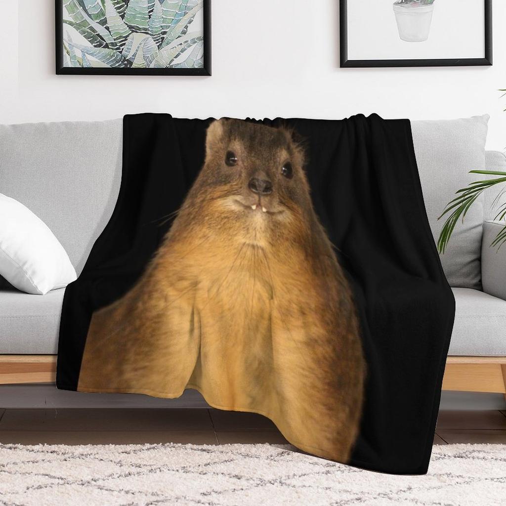 Klippschliefer Foto Dassie Süße Vampir Kartoffel Wurfdecke Flauschige Pelzige Weiche Decke für Schlafzimmer Wohnzimmer