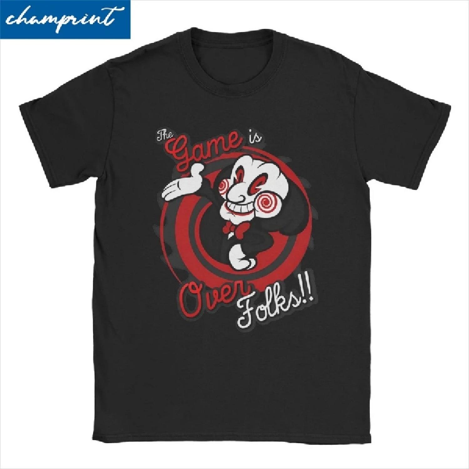 

Head Torture Saw T Shirt Men Women Cotton Hipster T-Shirts Crewneck Horror Movie Billy Tees Short Sleeve Clothes Plus Size XXXXXL чорний