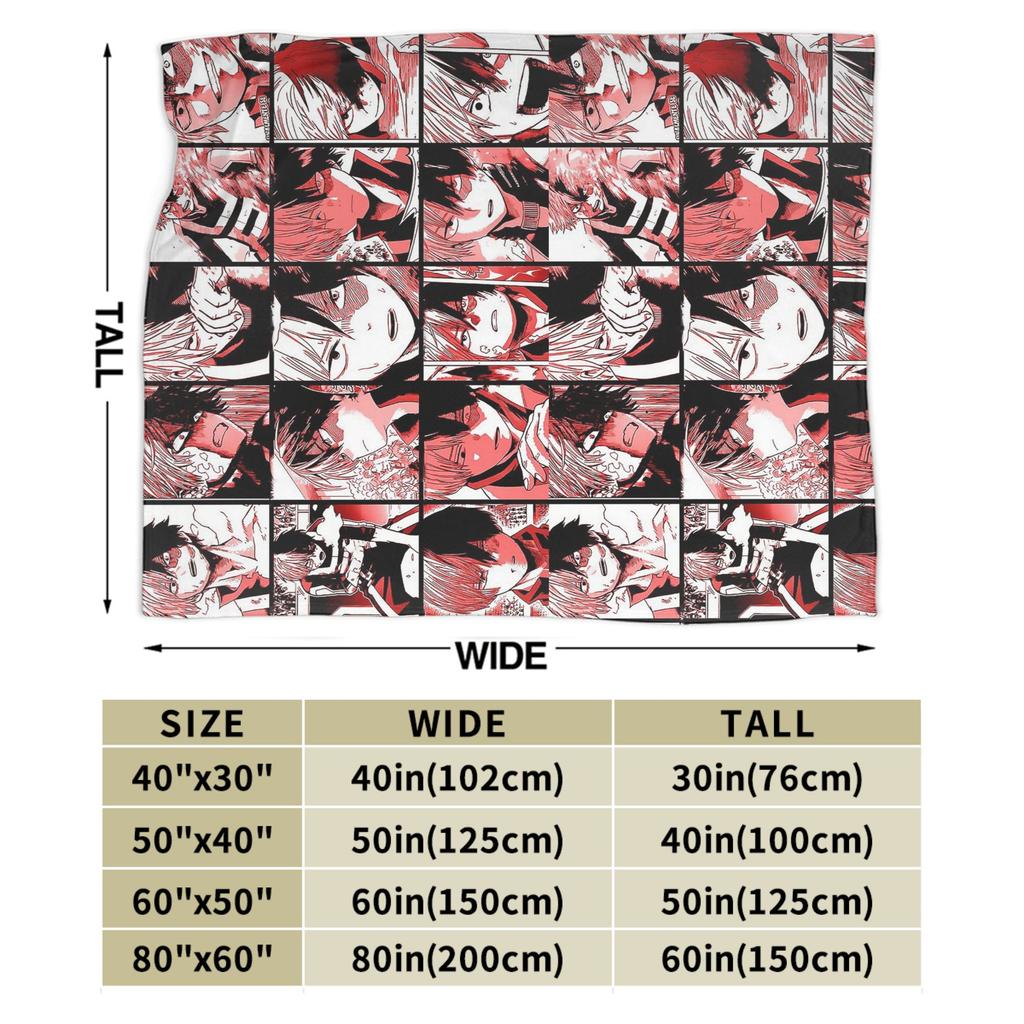 Todoroki Shoto Collage Blankets Velvet Boku No My Hero Academia Ultra-Soft Throw Blanket for Outdoor Travel Bedspread