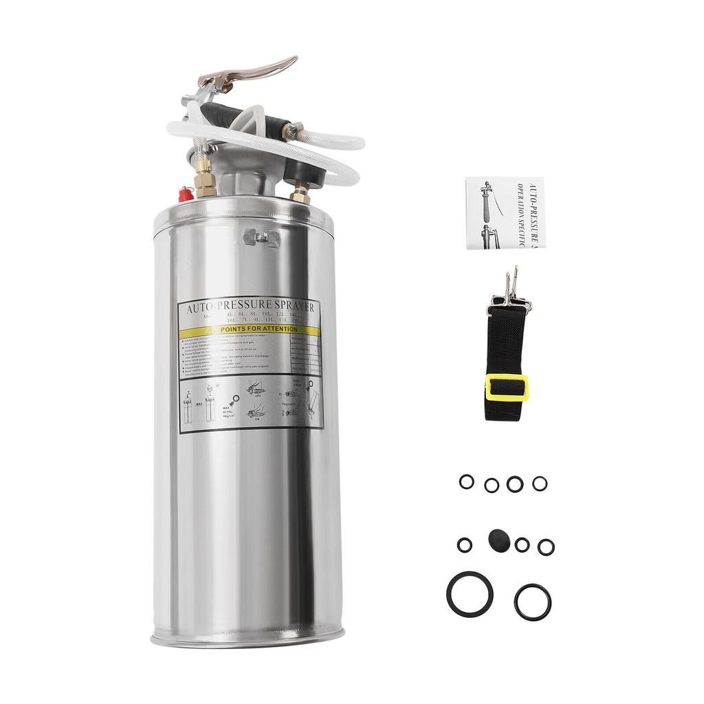 1..5 Gallon 304 Stainless Steel Tank Pressure Pump Sprayer Adjustable Detachable