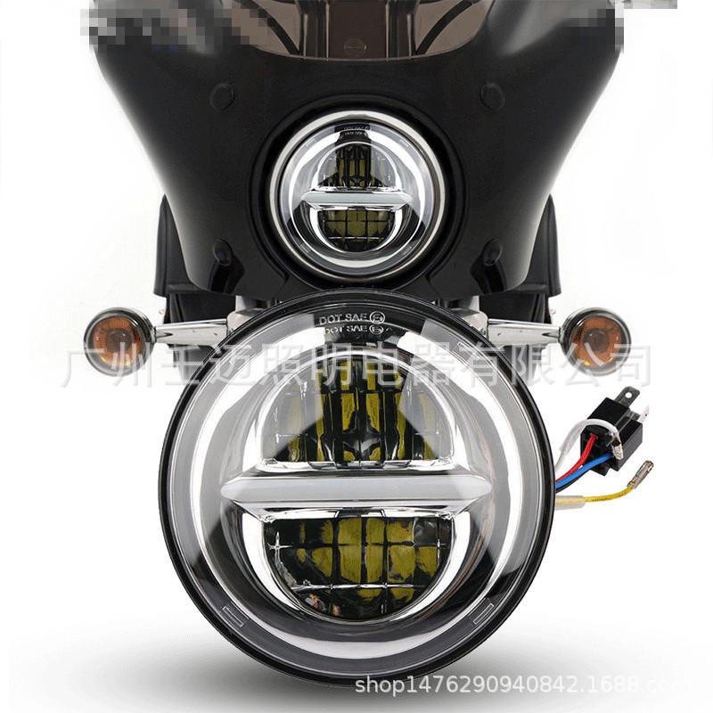 5.75-Inch LED Harley Motorcycle Headlight, 50W High/Low Beam, High Brightness