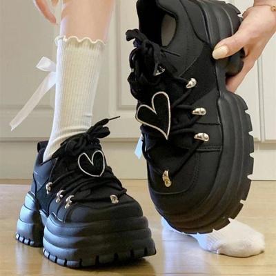A New Style of Single-shoe Casual Sports Women's Shoes with Lace-up Custard Soles and Low Top