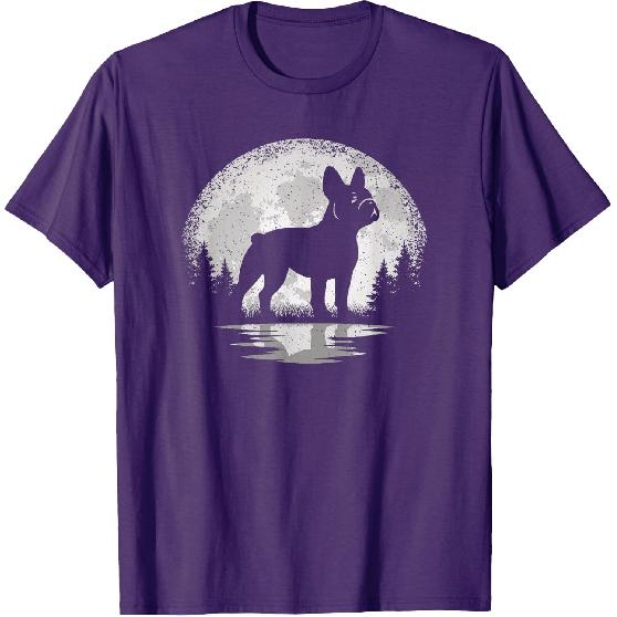 Frenchie Moon Vintage French Bulldog Men Women T-Shirt