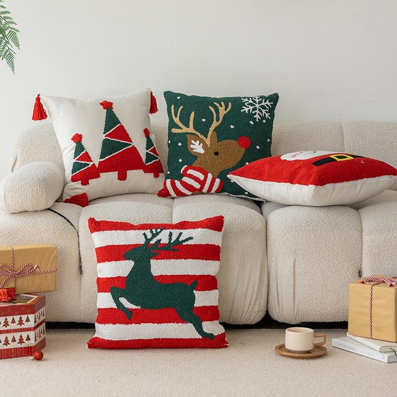 Christmas Themed Cushion Cover Home Living Room Sofa Pillow Holiday Decoration Extremely Simple Comfortable and Wear-resistant