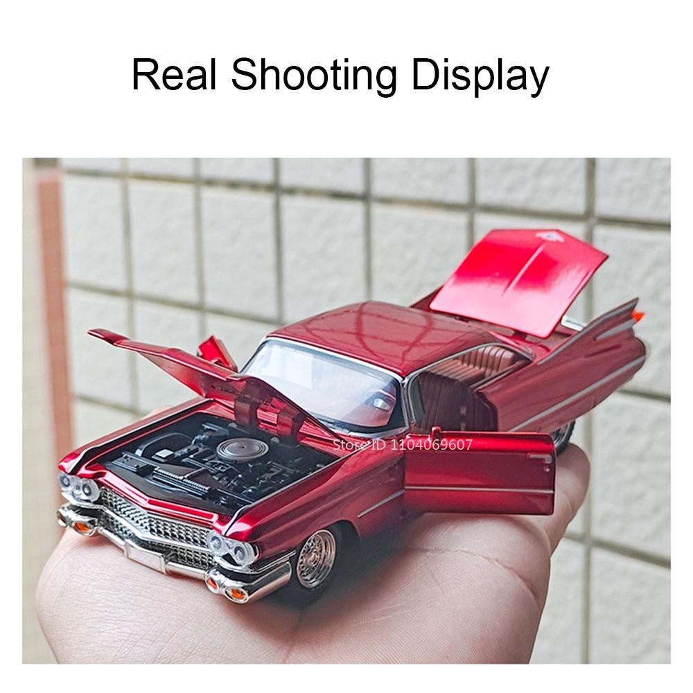 1:32 Eldorado Biarritz S-W140 Model Toy Vintage Car Alloy Diecast Sound Light Door Opened Pull Back Miniature Vehicle Kids Gifts