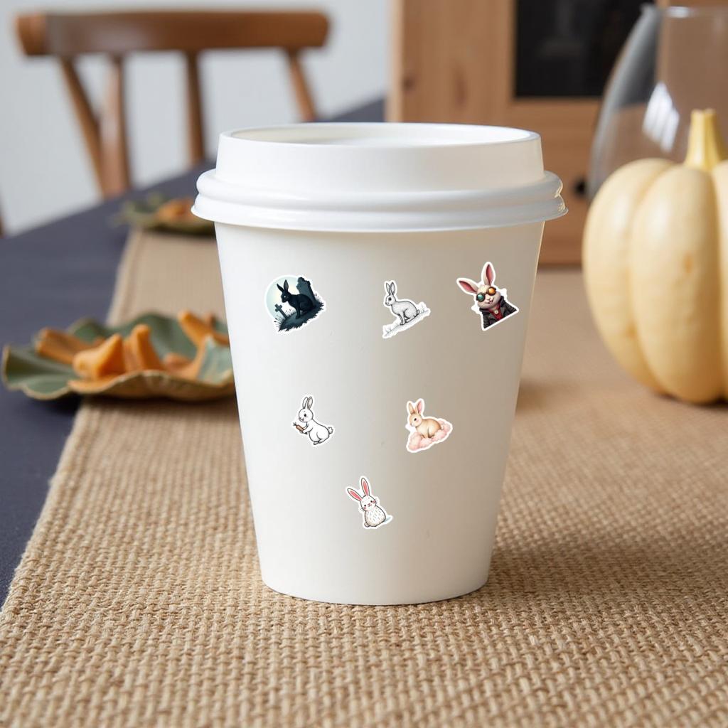 35-50pcs Cute Bunny Sticker Rainbows Mushrooms Waterproof Graffiti Easter Decorations Diy Luggage Laptop Cup Phone Diary Book