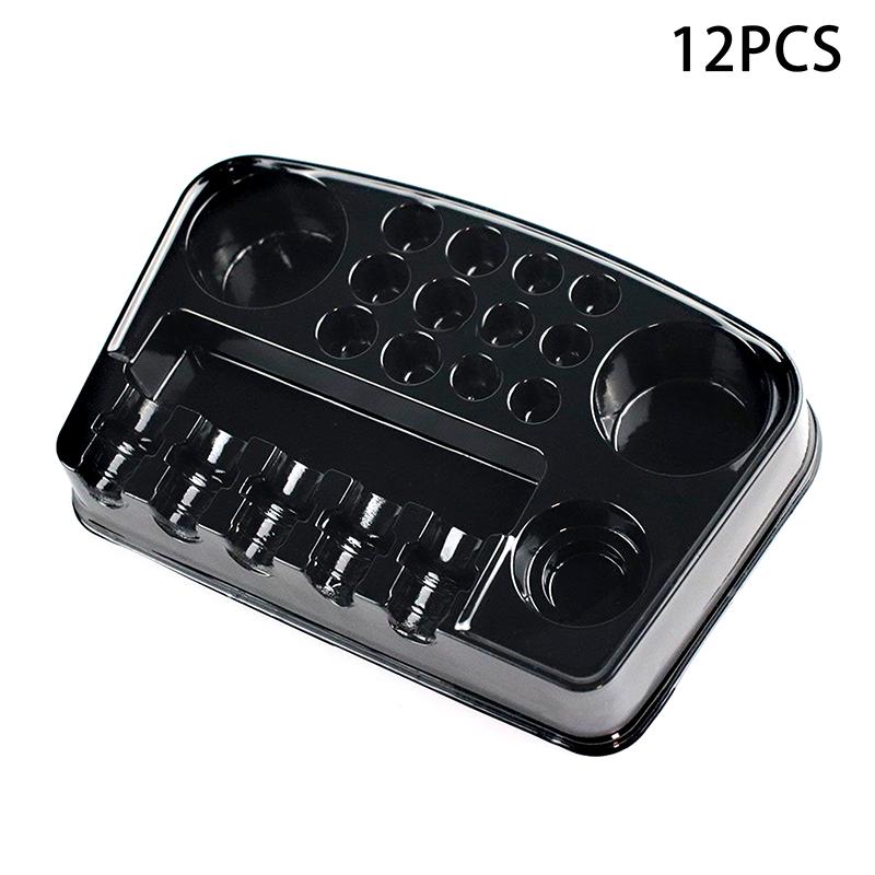 Bandeja desechable para 12 pigmentos de tatuaje, cartuchos de tinta, organizador de almacenamiento de agujas, accesorios para microblading y arte corporal.