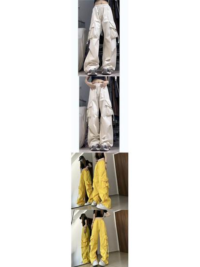 Women's 2025 Summer Fashion High-Waist Wide-Leg Cargo Pants