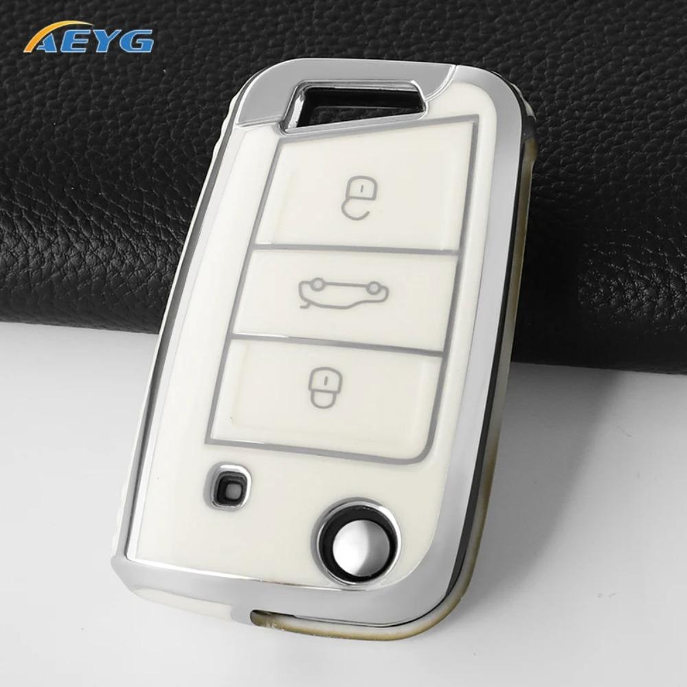 For VW Volkswagen Golf 7 MK7 Tiguan MK2 for SEAT Ateca Leon FR 2 Ibiza for Skoda Octavia Car Key Case Cover Interior Accessories