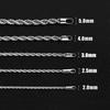 3mm Rope Chain Necklace for Men, Silver Tone Mens Chain Necklace, Stainless Steel Necklace Chain for Men Women, Jewelry Gift