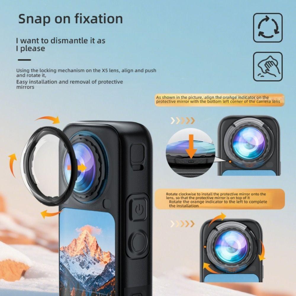 Removable Lens Protector Protective Lens Cap for Insta360 X6 Panoramic Camera Accessories