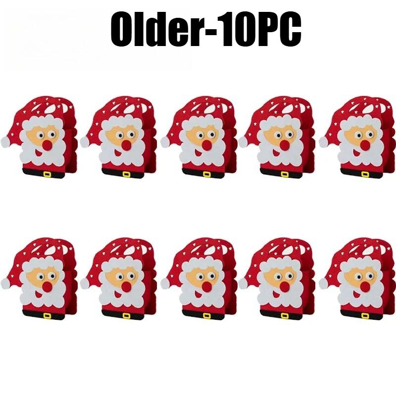 Reusable Felt Christmas Gift Pouch Holiday Treat Bag for Candy Apple Exchange Party Supplies Christmas Festive Favor