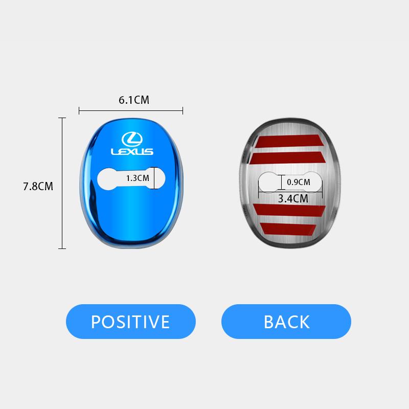 4Pcs Car Door Lock Protect Cover Auto Emblem Rust Proof Cover For Lexus GS IS LS500h ES260 ES300h RX350h NX260 UX260 LM RZ450e