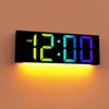 Used 12 Inch Large Screen Digital Wall Clock with Remote Control, Auto Dimming, RGB Color, Night Light Function, Perfect for Classrooms, Living