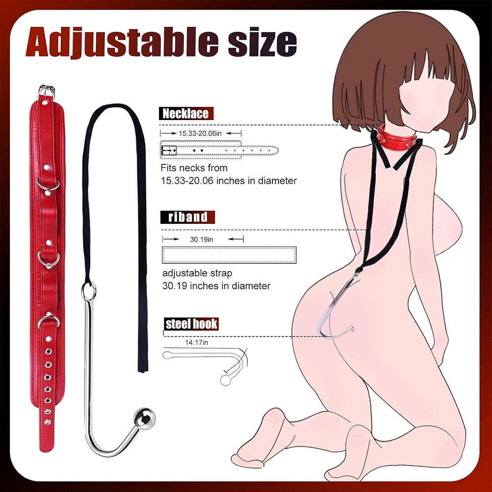 Metal Anal Hook  Sex Toys Neck Chain Butt Plug Bondage Adult Collars Prostage Massager  Slave Toys Chastity Sex Shop