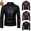 Popular Autumn and Winter Men's Fashion Fleece Thickened Stand-up Collar Jacket Leather Jacket Men