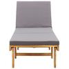 Folding Sun Lounger with Cushion Solid Acacia Wood