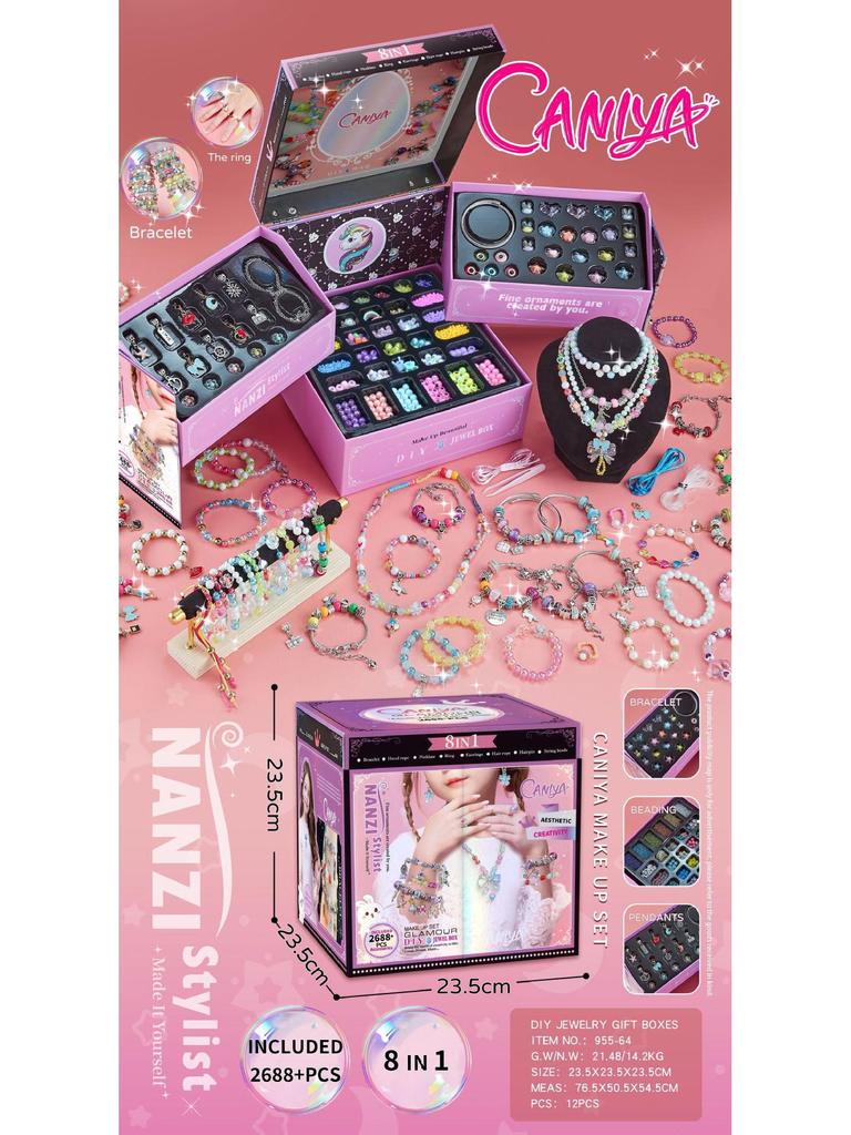 DIY Girls' Beaded Jewelry Gift Set: Handmade Bracelets & Necklaces