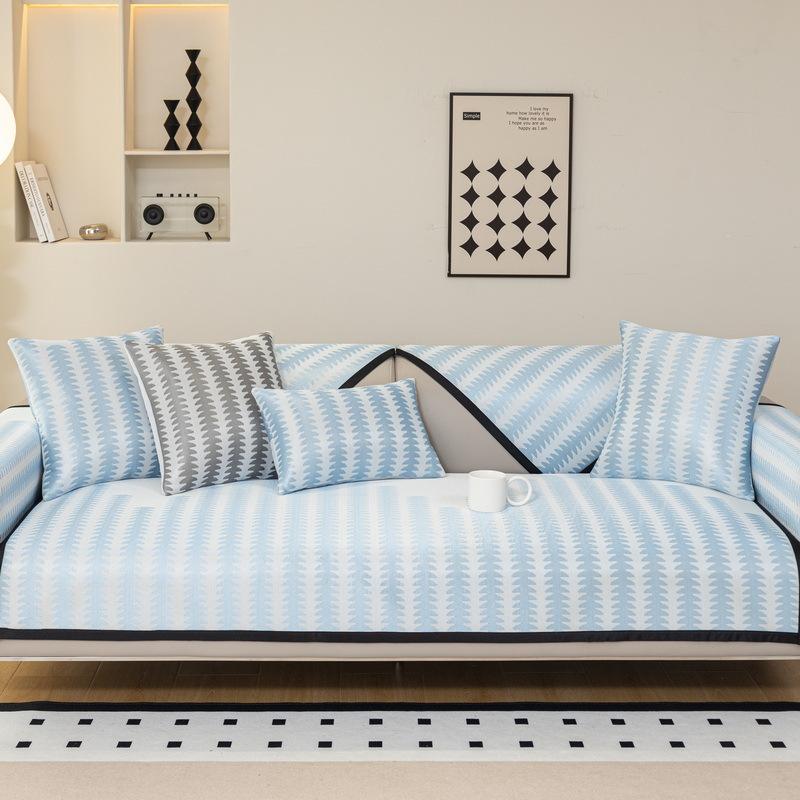 Summer Ice Silk Sofa Cushion Cool But Not Ice Sofa Seat Cushion Non-Slip Light Luxury High Sense  New Sofa Cover
