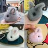 Mini Cute Rabbit Hairball Keychain Pendant Lovely Hanging Decorations Keyring Charm for Purse Bag Backpack Handbag