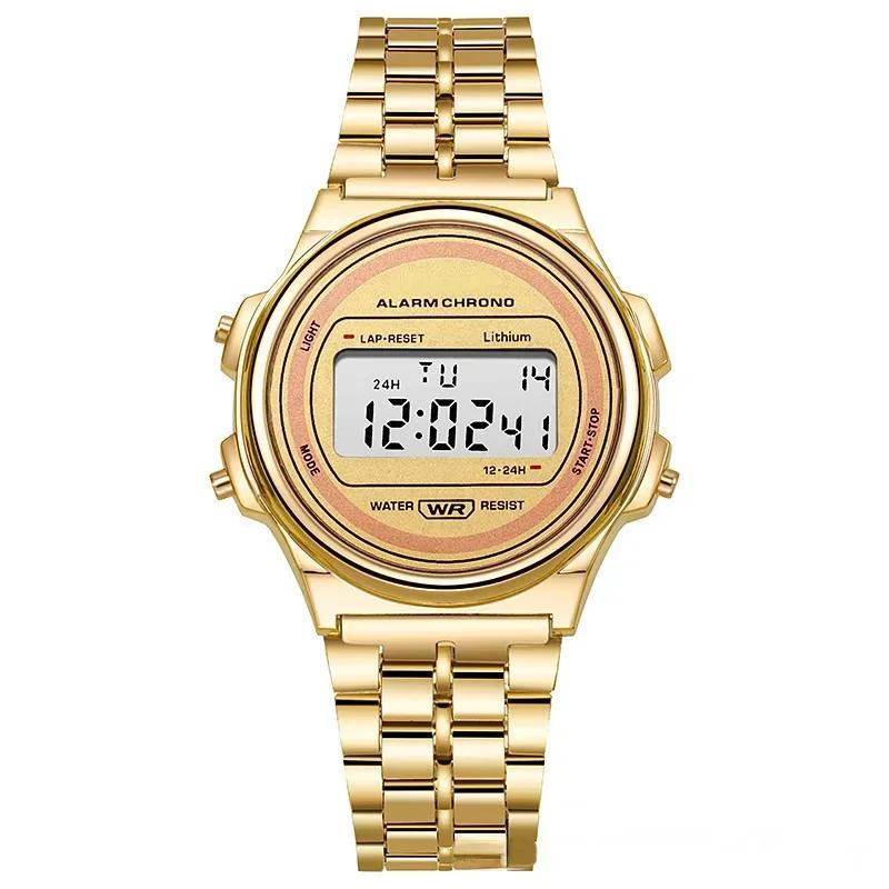 Montre Sportive Numérique Homme Multifonction LED Électronique Montres-bracelets pour Hommes Femmes Horloge Rétro Montres à Bracelet en Acier Reloj Hombre