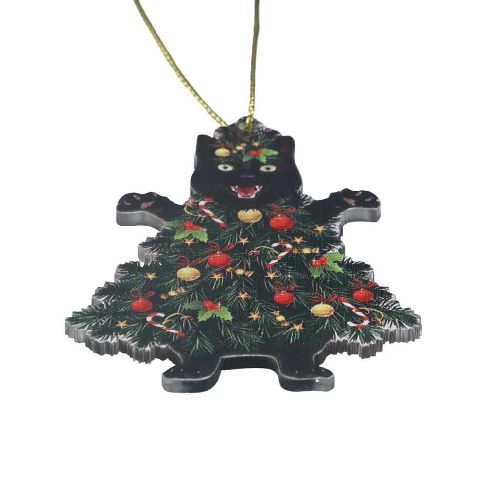Decorative Xmas Black Cat Pendant Acrylic Black Cat Car Pendant  Festival Party