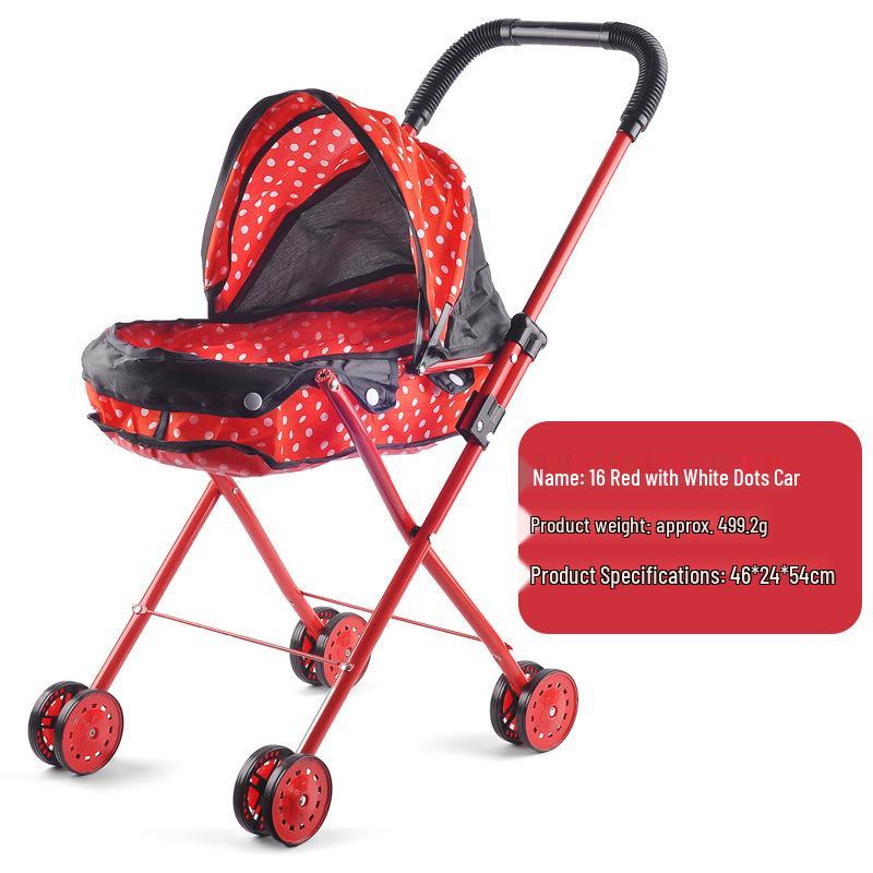 Foldable Girls' Playhouse Stroller with Street Stall Simulation