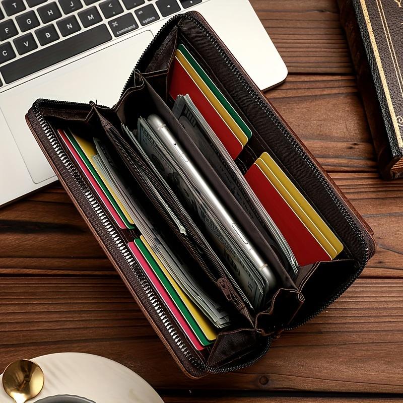 Мужской кошелек в деловом стиле — для хранения нескольких карт и телефона — фото 8