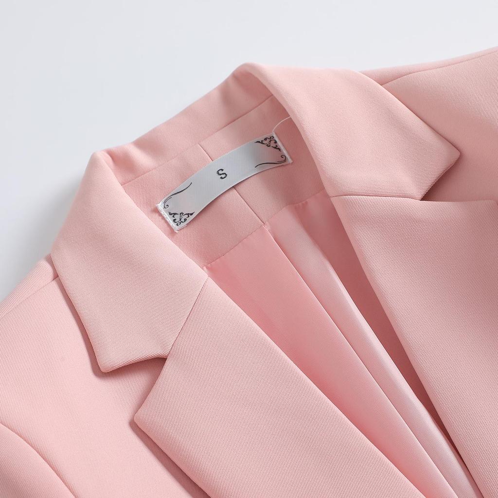 2025 Korean Style Women's Slim Fit Pink Blazer: Spring & Autumn Casual Suit Jacket