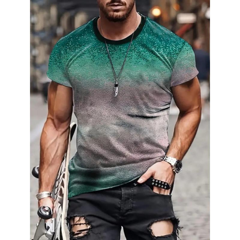Summer New Classic Retro Fashion 3D Printed T Shirt Harajuku Men's Personality Street Cool Hip Hop Round Nec Short Sleeve Tops
