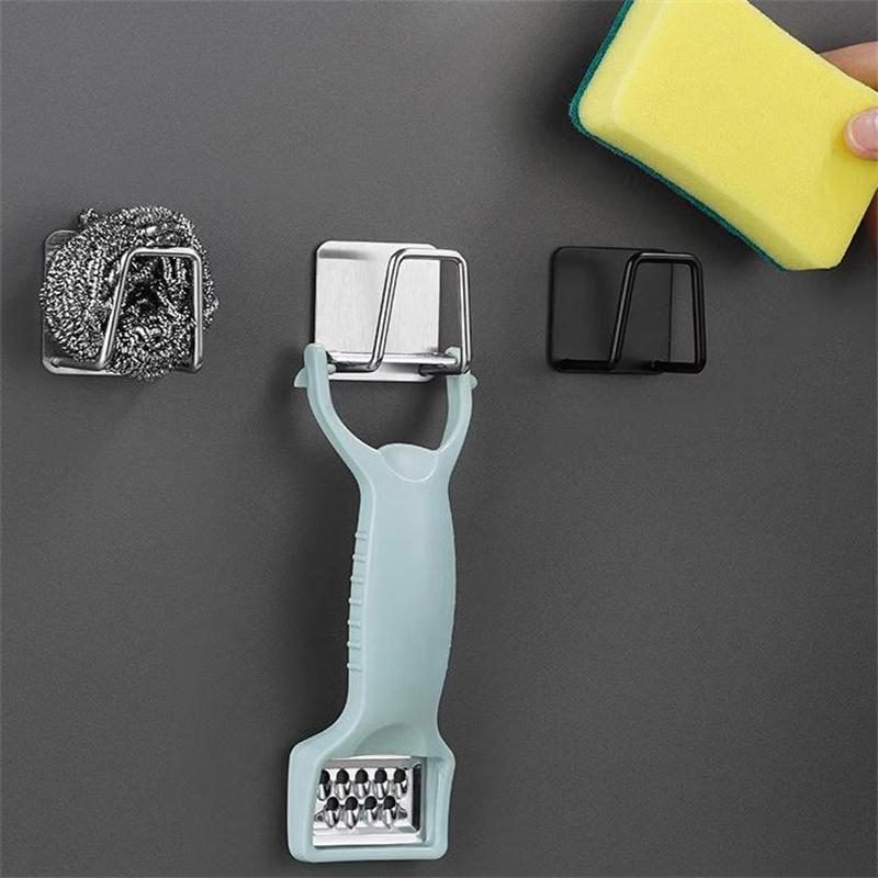 1/2/5/10pcs Stainless Steel Sink Sponge Rack For Sponge Steel Wire Ball Draining Paste The Inner Wall Of The Sink Kitchen