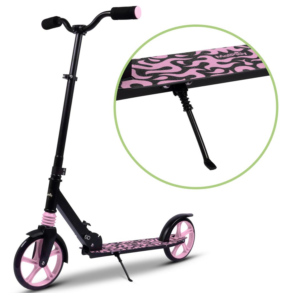 Black Pink Foldable City Scooter With Shock Absorber