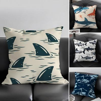 Shark Fashion Cushion Cover Pillowcase Ultra Soft Skin Friendly Fabric Cloud Like Comfort Concealed Zipper