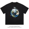 BLUR Blur Band Erde Print Schweres Kurzarm-T-Shirt für Damen und Herren Atmungsaktiv Bedruckt Rundhals Sommer Persönlichkeit Trend Ins
