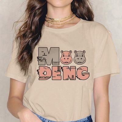 Kobiety Mężczyźni Kawaii Vintage T-shirt Moda Moo Deng T-shirt Zabawny T-shirt z Małym Hipopotamem Streetwear Harajuku Mange Y2k Koszulka Top Ubrania