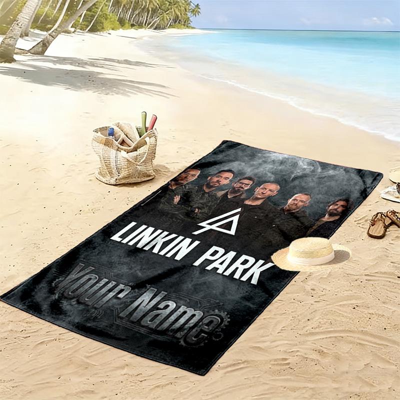 Name Custom Linkin Park Print Beach Towel, Large Soft Quick Dry Towel for Beach Camping Swimming
