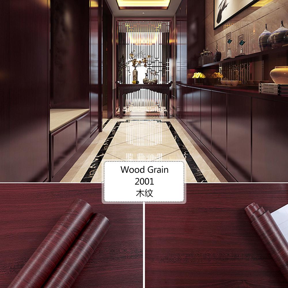 Thickened Wood Grain Self Adhesive Wallpaper Waterproof Wardrobe Tabletop Furniture Refurbished Adhesive Wallpapers 3D