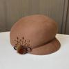 High-quality Autumn and Winter High-end Top Hat Fashionable Versatile Beret Women's Elegant Thermal Cap Wool Woolen Small Basin Hat