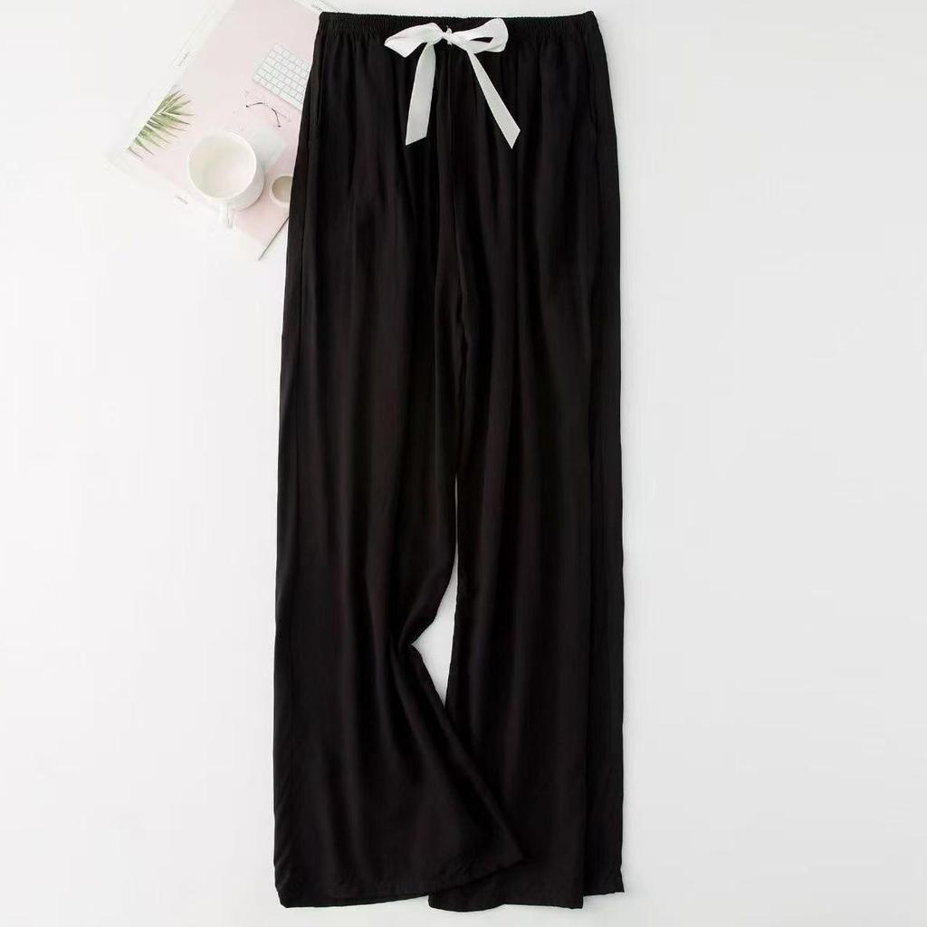 Women's Floral Cotton Silk Pajama Pants, Mosquito Repellent, Outdoor & Home Wear, Plus Size, Lightweight Summer Style.