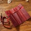 Vintage Genuine Leather Cowhide Pencil Roll Case - Simple, Multifunctional Roll-Up Pouch