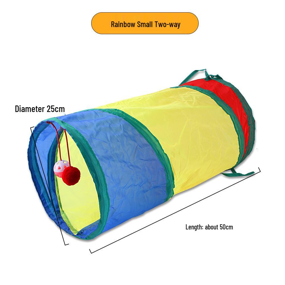Rainbow Cat Tunnel: Interactive Dragon Play Tube for Cats