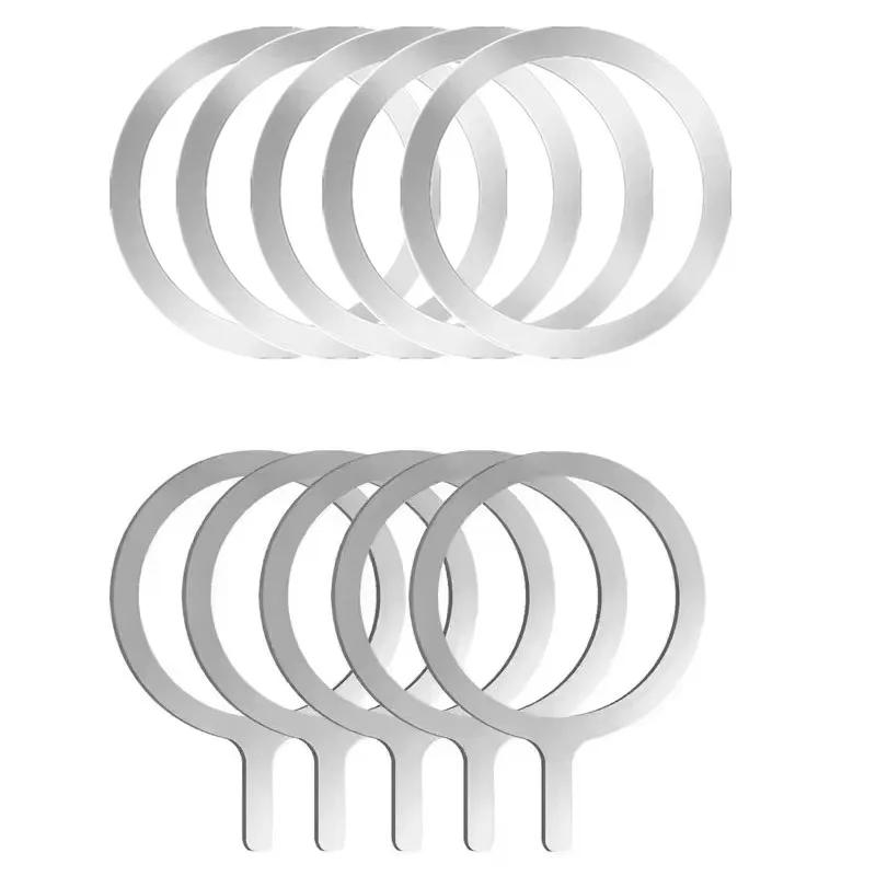 Universal Magnetic Metal Plate Ring For Samsung iPhone Magsafe Wireless Charger Car Phone Holder Sticker Round Magnet Patch