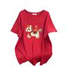 Plus Size Slimming Mid-Length Short-Sleeve Women's T-Shirt - Fits 200/300/350 Jin 1163