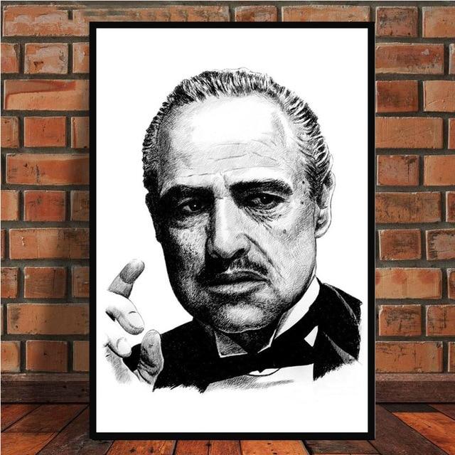 HHRF Poster sur toile The Godfather Movie Marlon Brando 27 Movie Cool Wall Decor Art Print Art Wall Art Chambre Salle de bain 30 x 45 cm