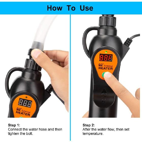 Aquarium External Heater in-Line Fish Tank External Heater 300W for Canister Filter