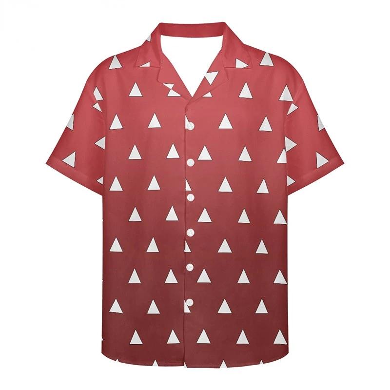 Herren Kimono Außenhemd Gewebtes Hemd Mode 3D-Druck Cosplay Kleidung Anime Kurzarm Freizeithemd M brown