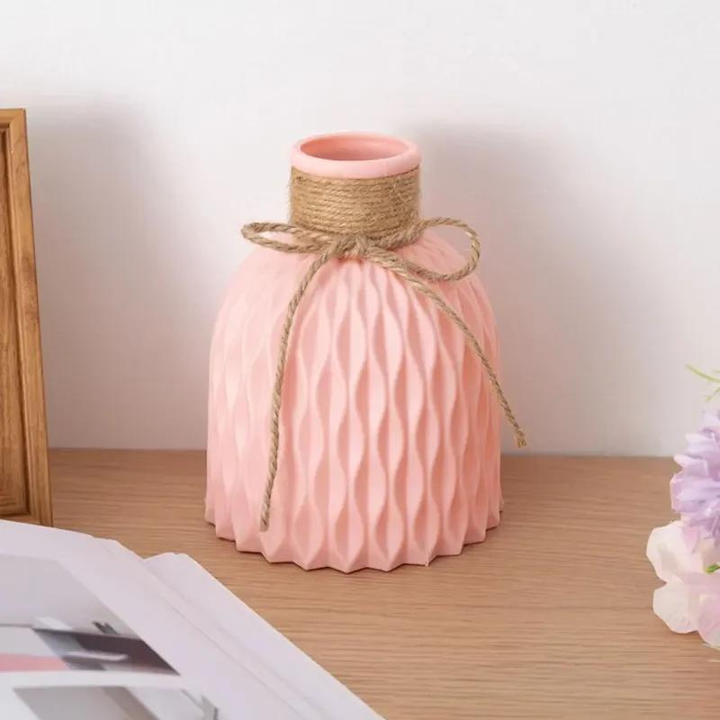 Plastic Vase Shatterproof Anti-Ceramic Modern Minimalist Flower Arrangement Ornament Unbroken Wedding Home Decor
