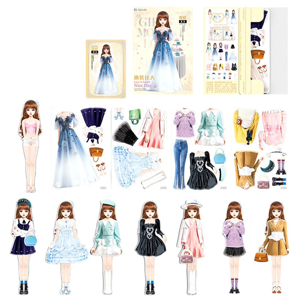 

Магнитные куклы-головоломки, безопасные безвредные куклы-принцессы для девочек, набор для ролевых игр с бумажной куклой, подарок для детей