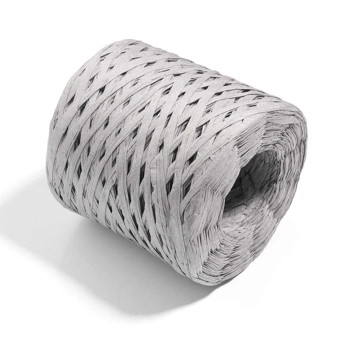 200 м/рулон Рафия Соломенная Пряжа Цветная Бумажная Плетеная Веревка для Рукоделия Вязания Крючком Нитки DIY Букет Упаковка Подарка серый